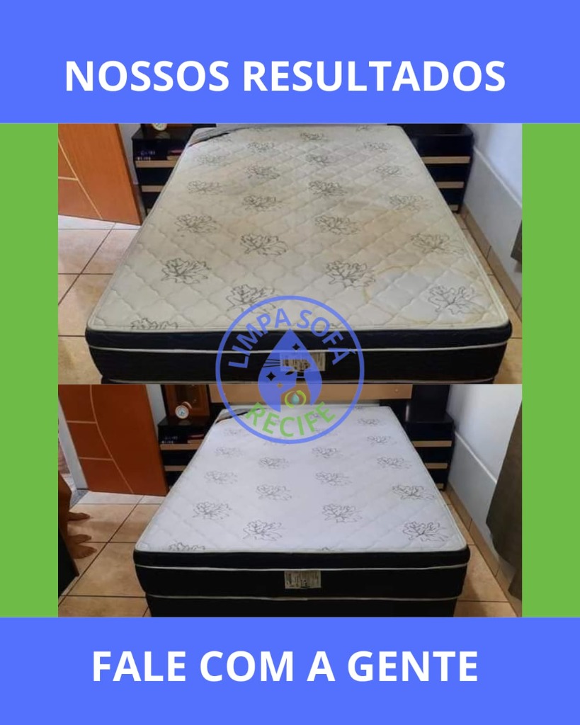 Antes e Depois - Higienização de Colchão